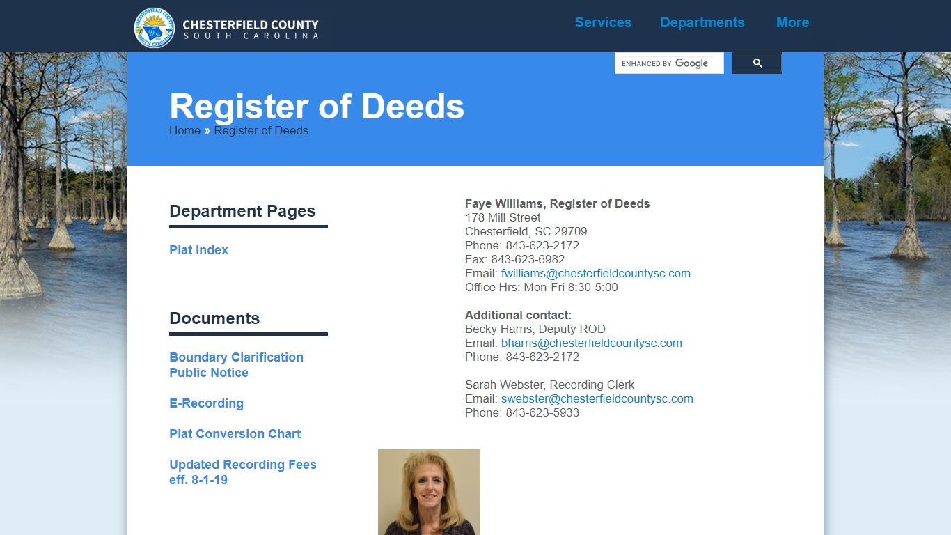 Register of Deeds - Chesterfield County, South Carolina