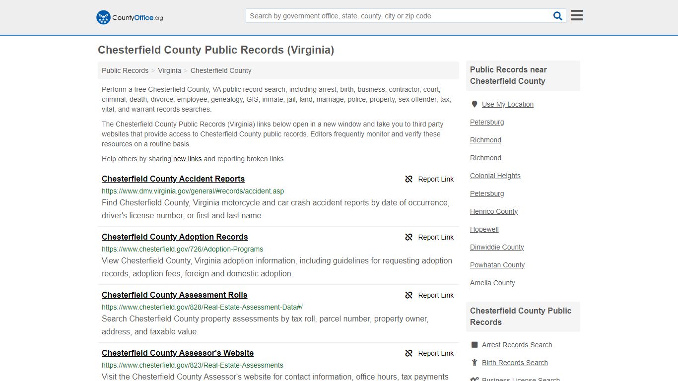 Chesterfield County Public Records (Virginia) - County Office