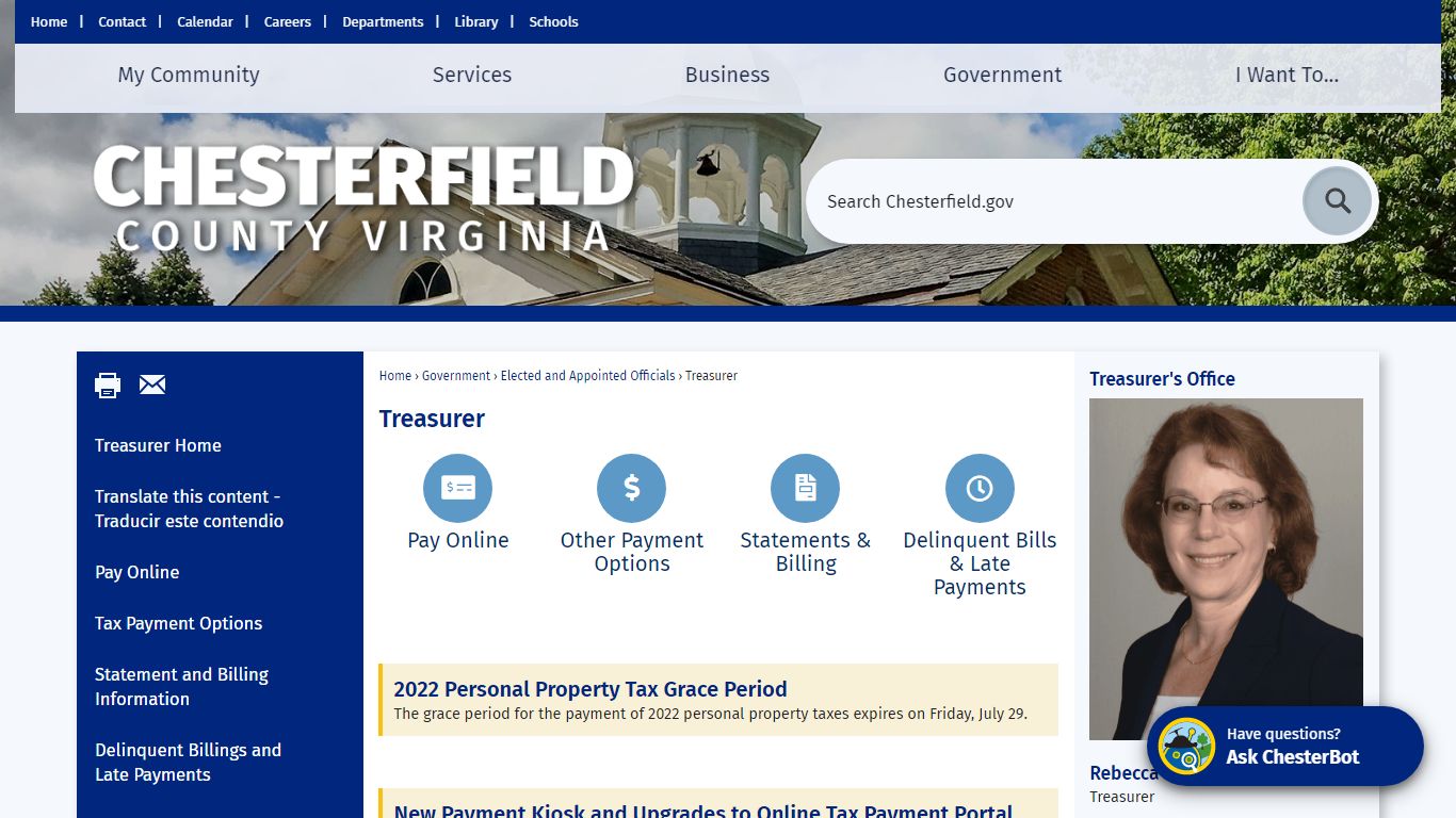 Treasurer | Chesterfield County, VA